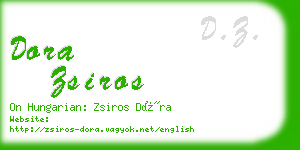 dora zsiros business card